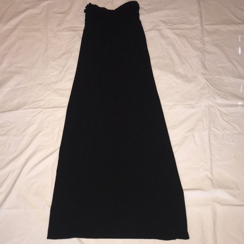 Black strapless maxi dress. Size Med.